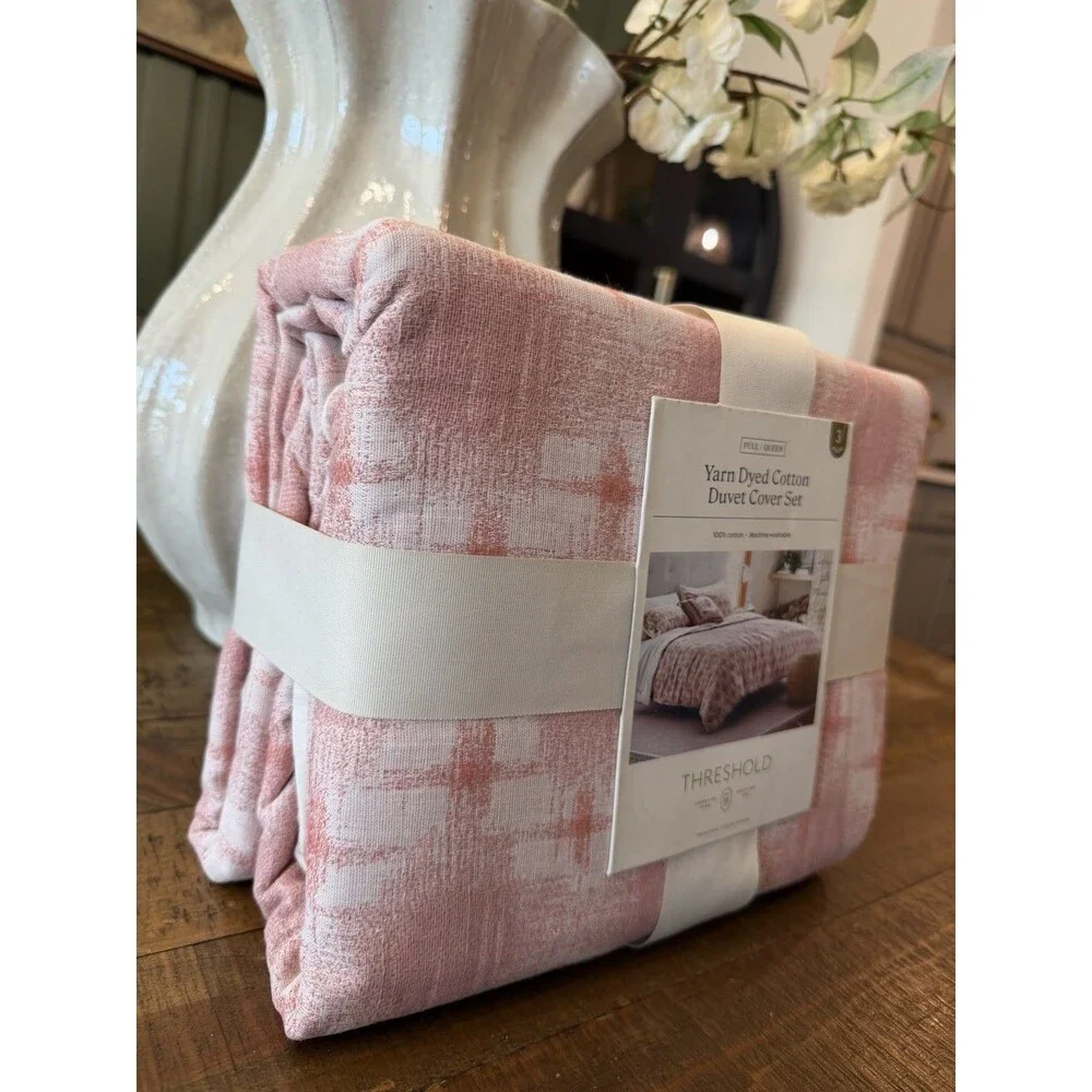 Boho Yarn Dye Ikat Comforter and Sham Set - Threshold Rose New